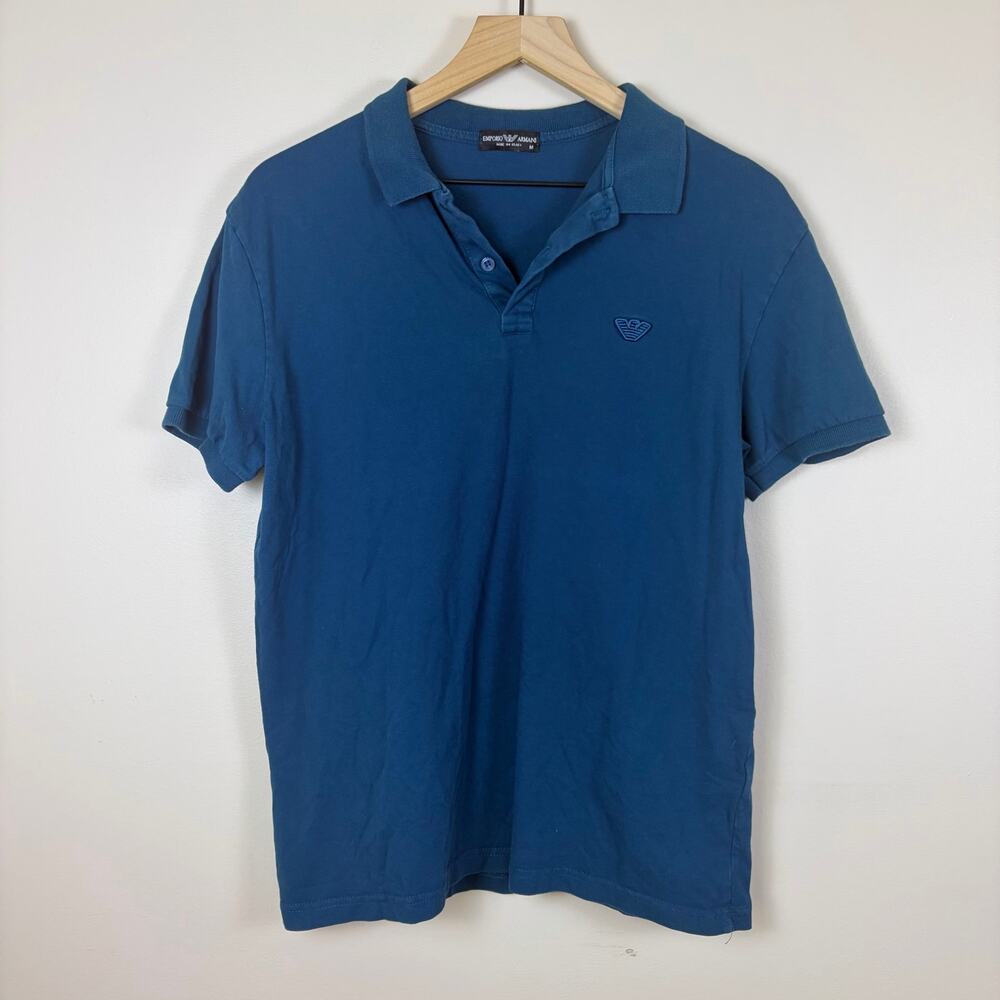Emporio Armani Made in Italy Blue Polo Shirt Men’s Medium